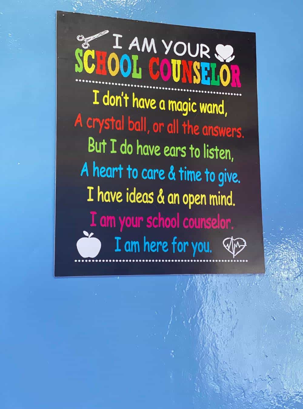 a poster from one of the counselor's offices